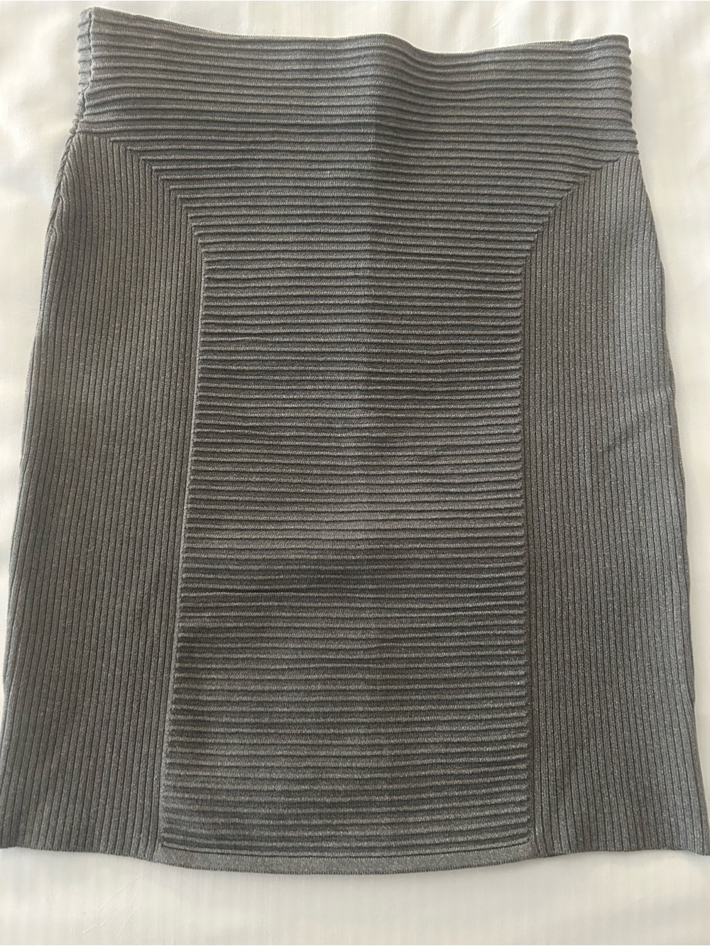 Express Gray Ribbed Pencil Skirt